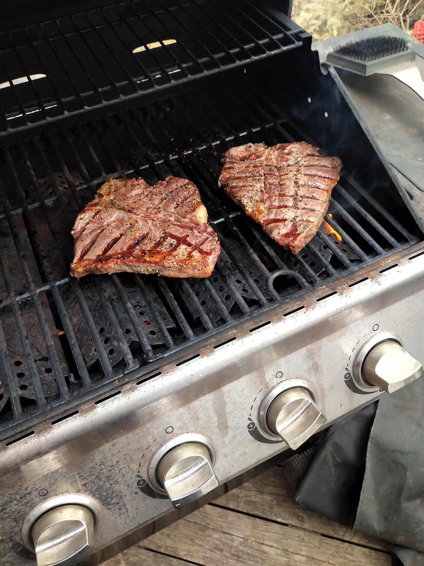 Pellet Grill Tomahawk Steak On The Gas Grill Smoking A Tomahawk